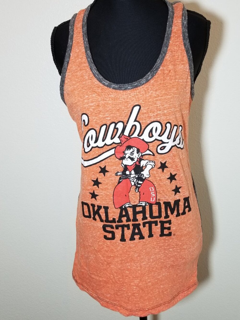 Oklahoma‎ State Cowboys Three Square Womens Small NCAA Orange Tank Top College